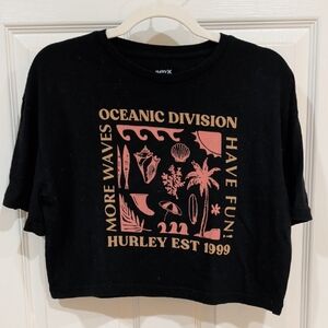 Hurley Black and Tan Oceanic Graphic Tee